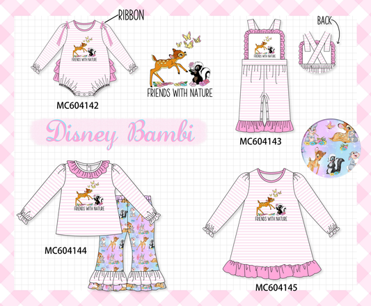 PO86 Pink stripe friends with nature embroidery collection  - closing 4/13 - ETA early September