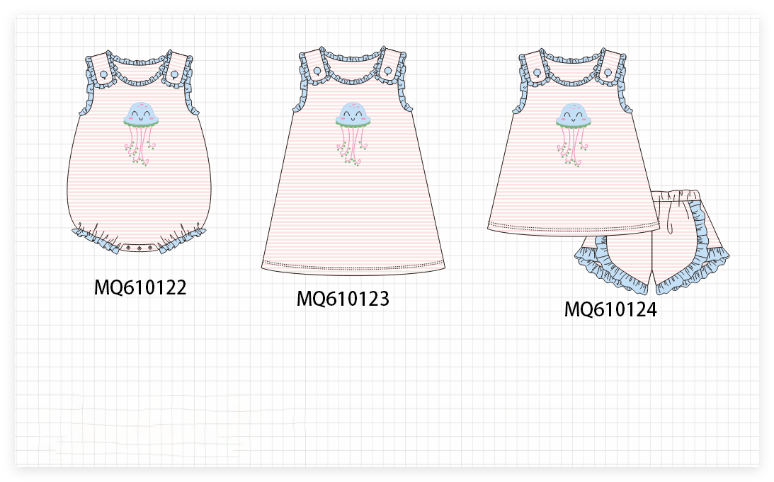 PO109 Pink stripe jellyfish applique collection -closing 11/2- ETA May