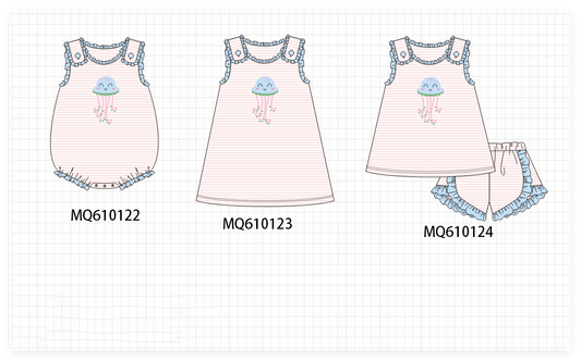 PO109 Pink stripe jellyfish applique collection -closing 11/2- ETA May
