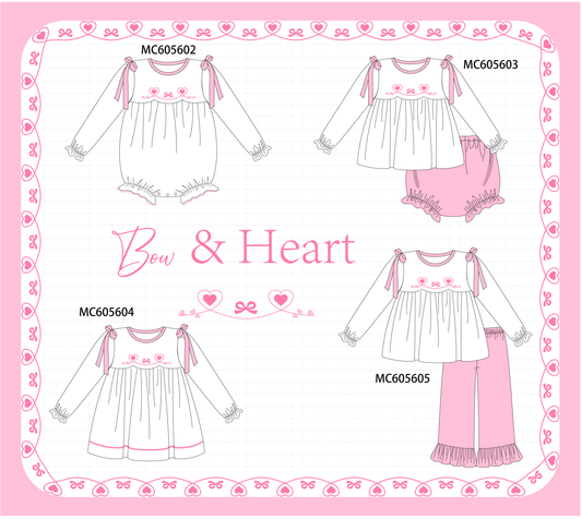 PO95 Pink valentine's day bow heart collection - closing 6/22 - ETA late November