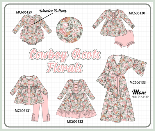 PO95 Pink western boots floral collection - closing 6/22 - ETA late November