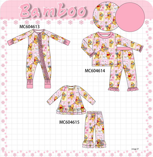 PO88 Pink winnie the pooh print bamboo collection - closing 4/27 - eta late September