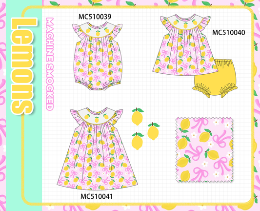 PO69 Purple bow lemon smocked collection- closing 10/27 - eta early march