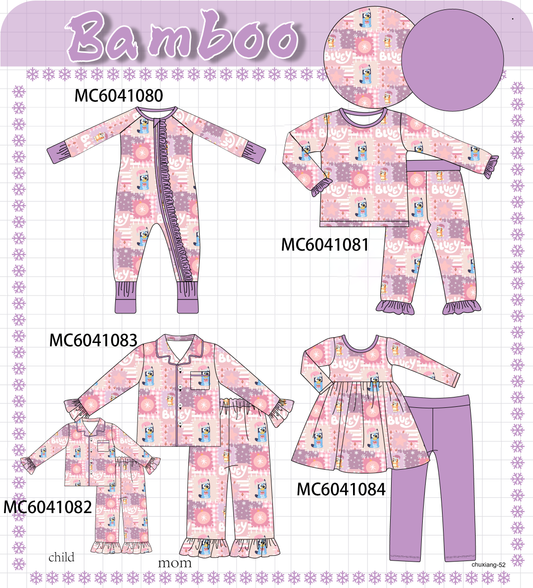 PO90 Purple christmas bluey bamboo ruffle collection - closing 5/11 - ETA early October
