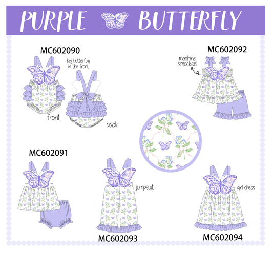 PO81 Purple floral butterfly applique collection - closing 2/16 - ETA July