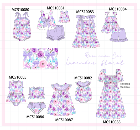 PO69 Purple floral print ruffle collection- closing 10/27 - eta early march