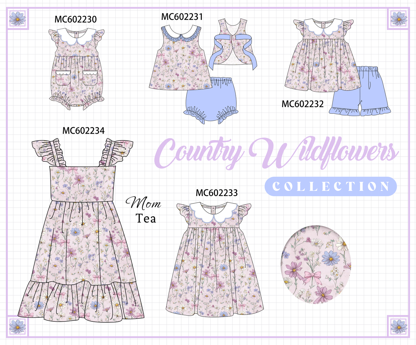 PO81 Purple garden floral print ruffle collection - closing 2/16 - ETA July