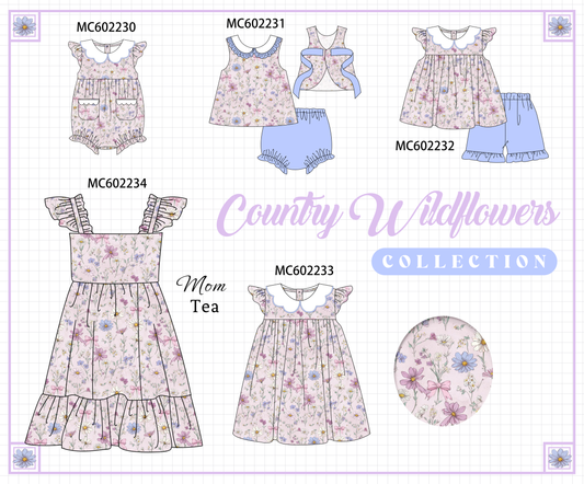 PO81 Purple garden floral print ruffle collection - closing 2/16 - ETA July