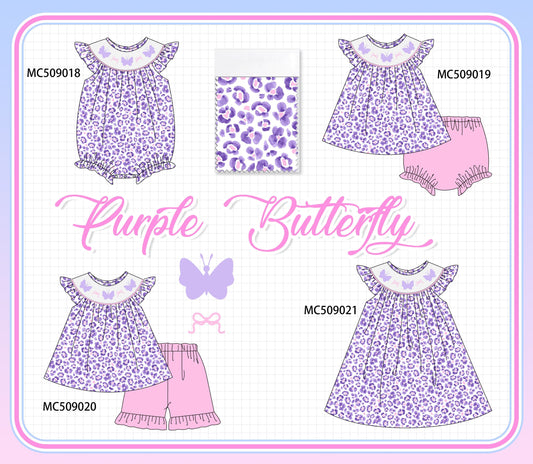 PO65 Purple leopard butterfly embroidery smocked collection - closing 9/15- ETA late January
