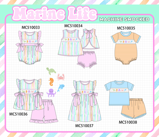 PO69 Purple marine smocked stripe collection- closing 10/27 - eta early march