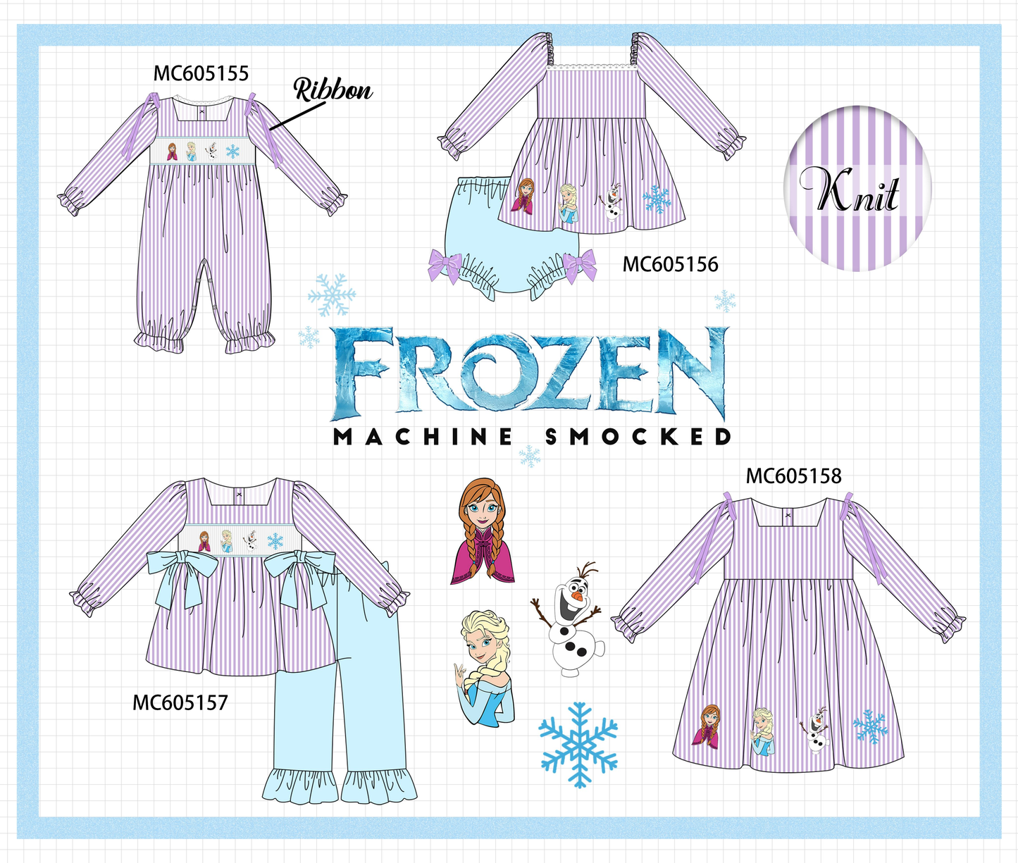 PO92 Purple stripe frozen smocked collection - closing 5/25 - ETA late October