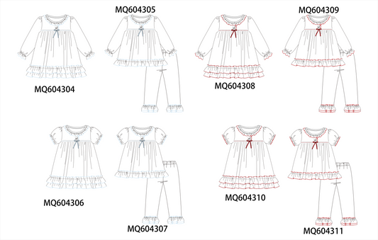 PO89 Red&blue bow ruffle collection - closing 5/4 - ETA late october