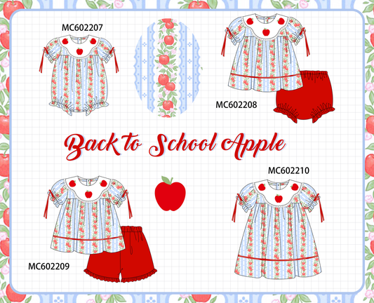 PO81 Red back to school apple embroidery print collection - closing 2/16 - ETA July