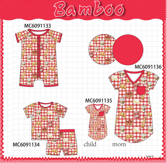 PO105 Red bread strawberry gingham bamboo collection - closing 9/28 - ETA late February