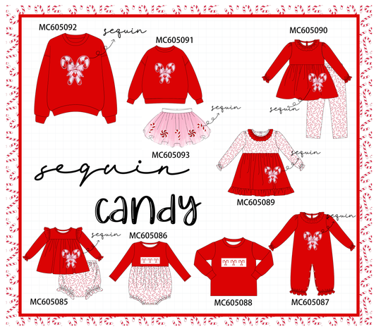 PO92 Red christmas candy sequin collection - closing 5/25 - ETA late October