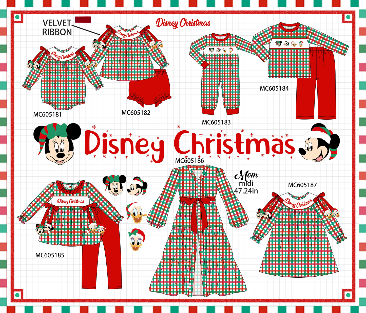 PO92 Red christmas embroidery plaid collection - closing 5/25 - ETA late October