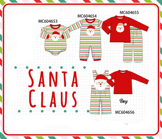 PO88 Red christmas santa claus applique stripe collection - closing 4/27 - eta late September