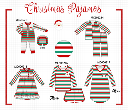 PO95 Red christmas santa claus stripe pajama collection - closing 6/22 - ETA late November