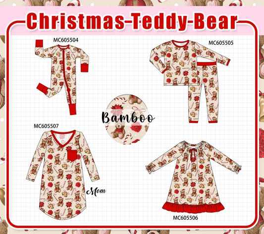 PO93 Red christmas teddy bear bamboo collection  - closing 6/8 - ETA November