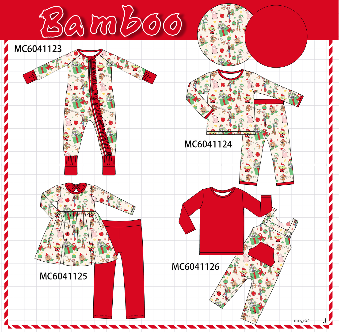 PO90 Red christmas toy story bamboo collection - closing 5/11 - ETA early October