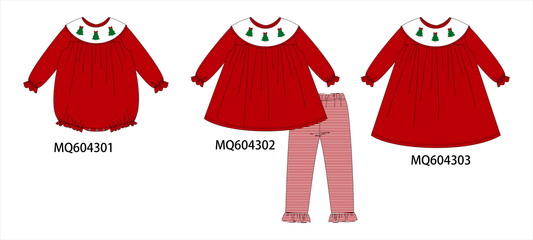 PO89 Red christmas tree embroidery corduroy collection - closing 5/4 - ETA late october