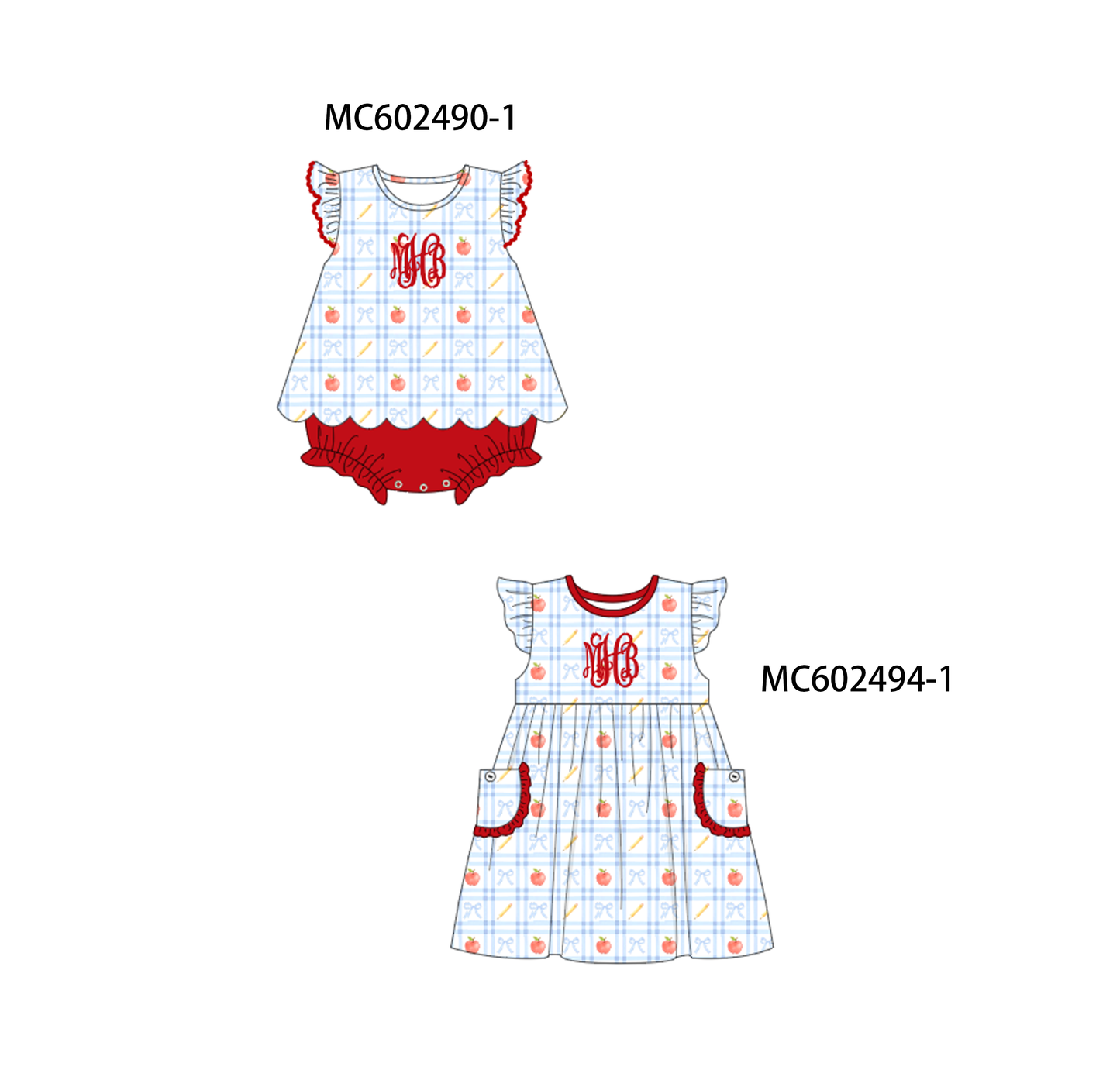 PO82 Red patriotic monogram embroidery collection - closing 3/2 - ETA July