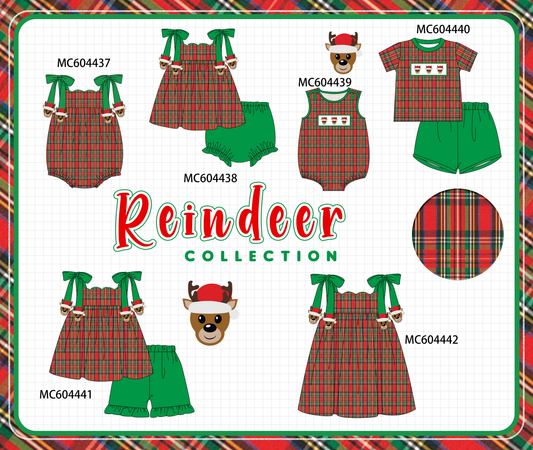PO88 Red plaid christmas reindeer embroidery collection - closing 4/27 - eta late September