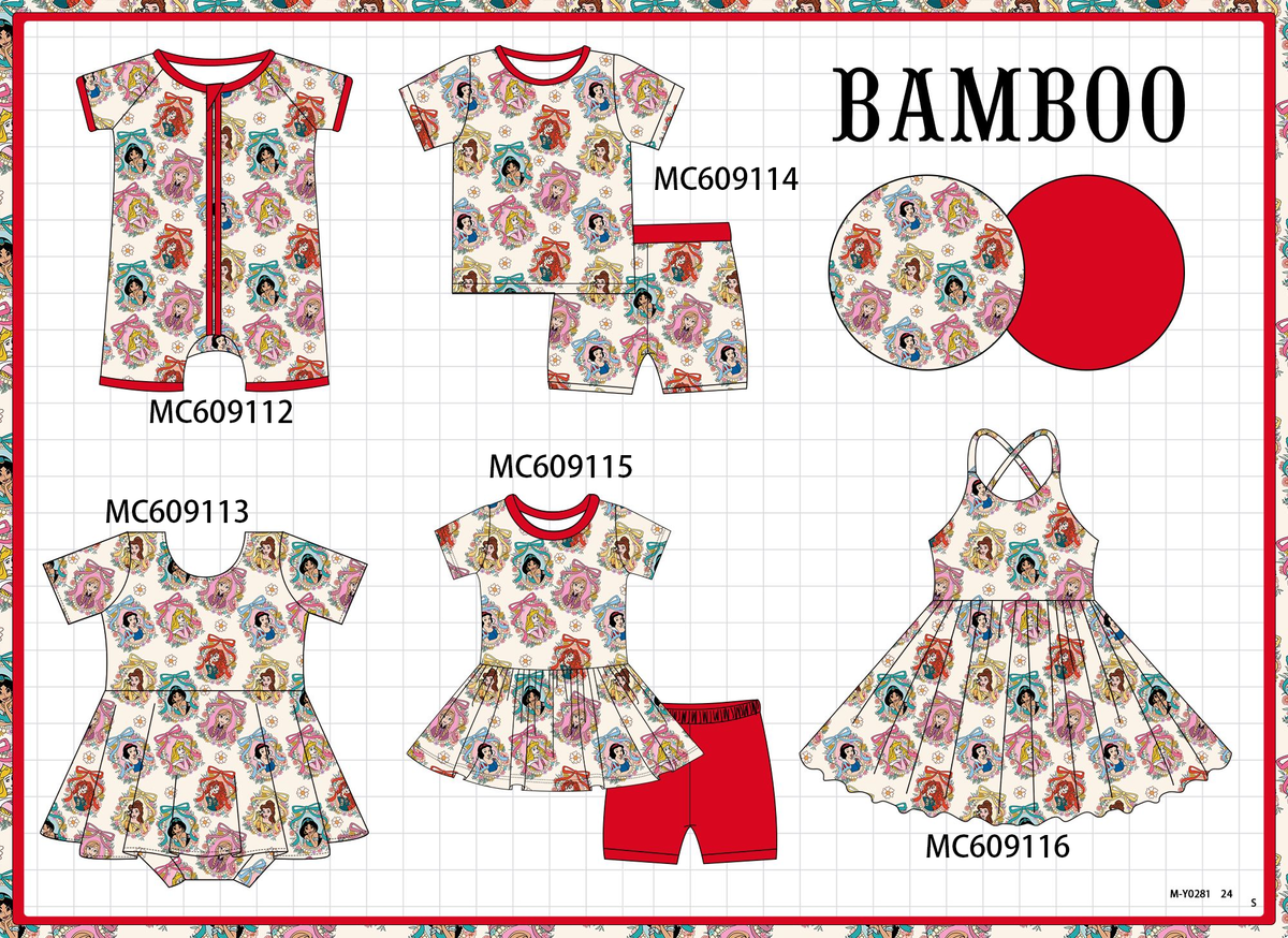PO104 Red princess print bamboo collection - closing 9/14 - ETA February