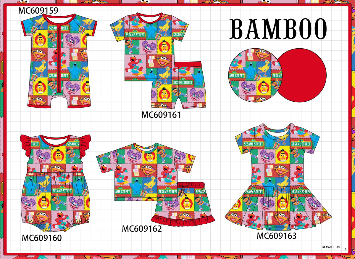 PO104 Red sesame street bamboo collection  - closing 9/14 - ETA February