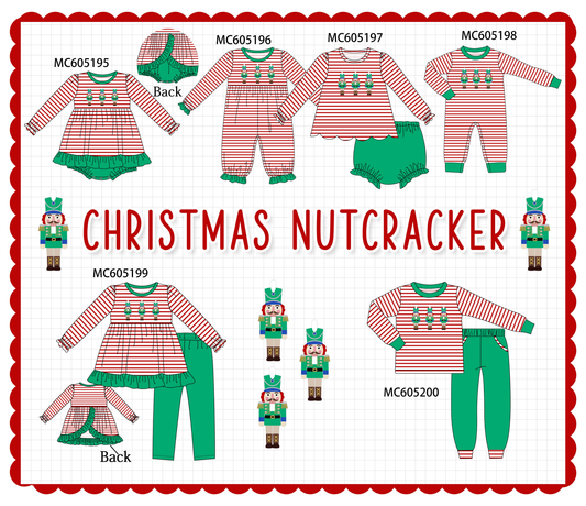 PO92 Red stripe christmas nutcracker embroidery collection - closing 5/25 - ETA late October