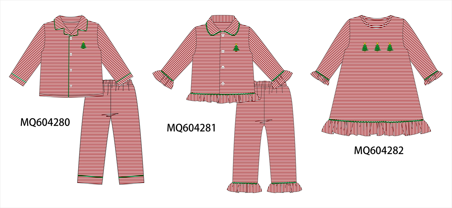 PO89 Red stripe christmas tree embroidery collection - closing 5/4 - ETA late october