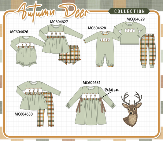 PO88 Sage deer embroidery collection - closing 4/27 - eta late September