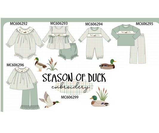PO95 Sage duck embroidery plaid collection 1 - closing 6/22 - ETA late November