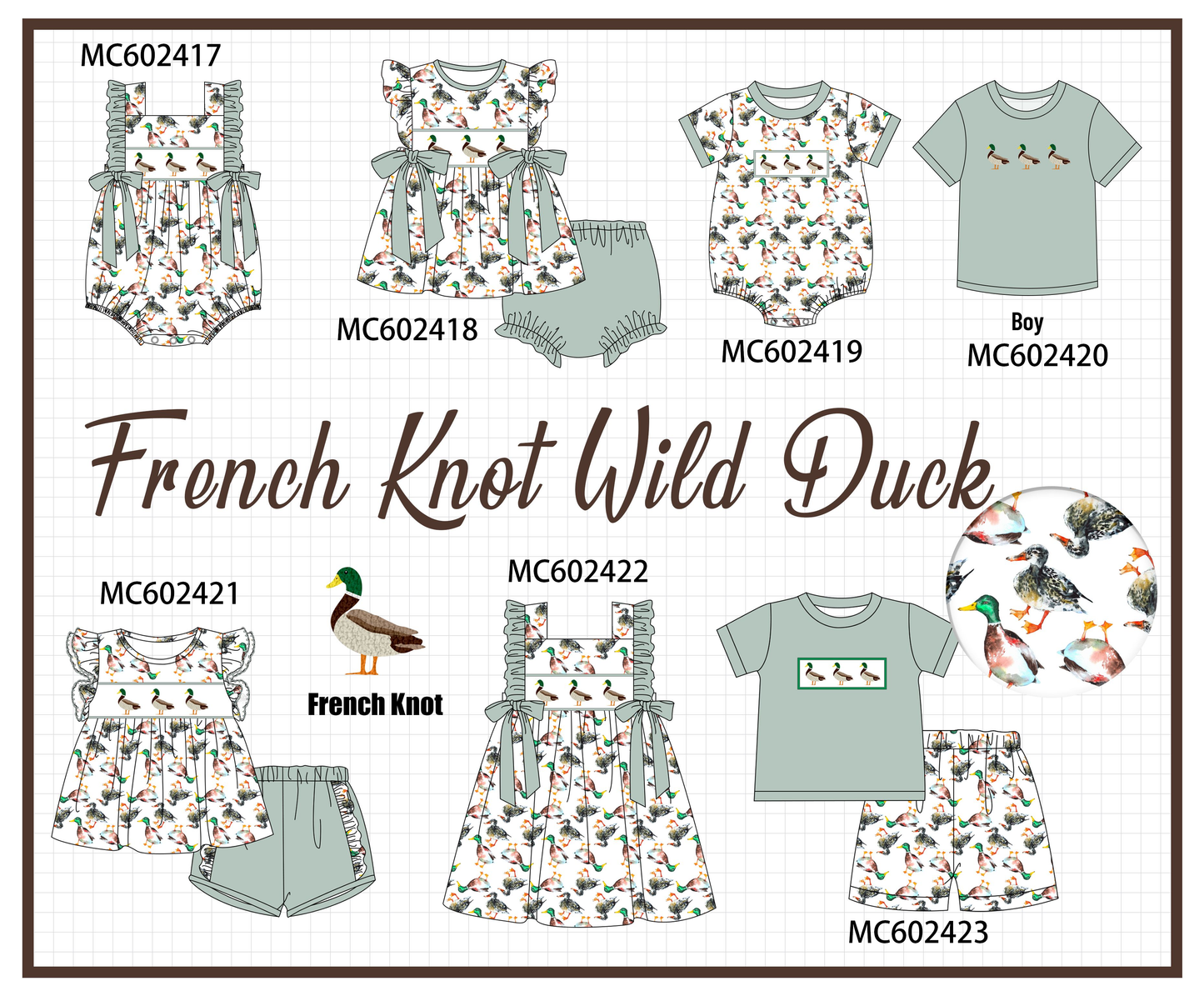 PO82 Sage duck french knot collection - closing 3/2 - ETA July