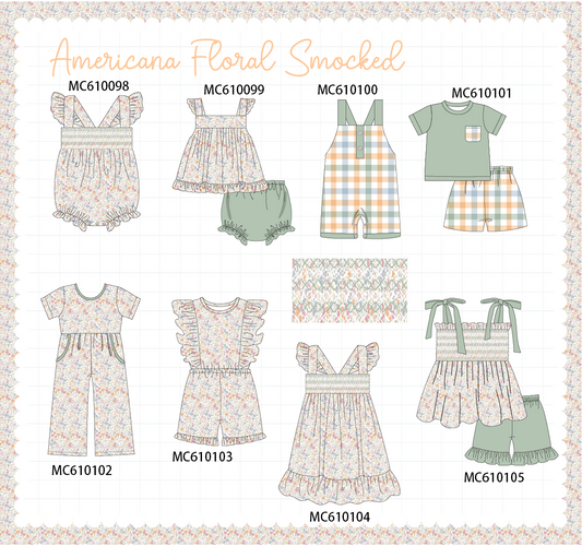 PO108 Sage floral smocked collection - closing 10/26 - ETA march