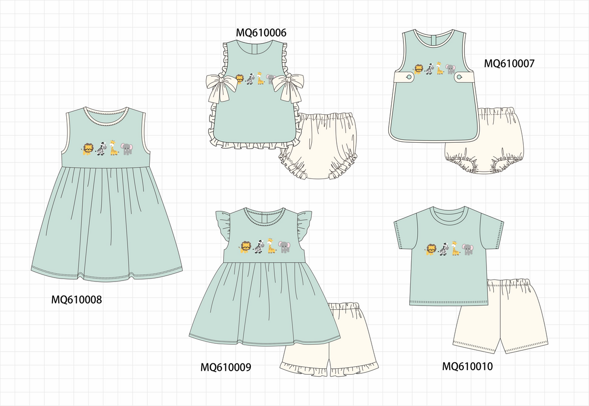 PO109 Sage zoo animal embroidery collection -closing 11/2- ETA May