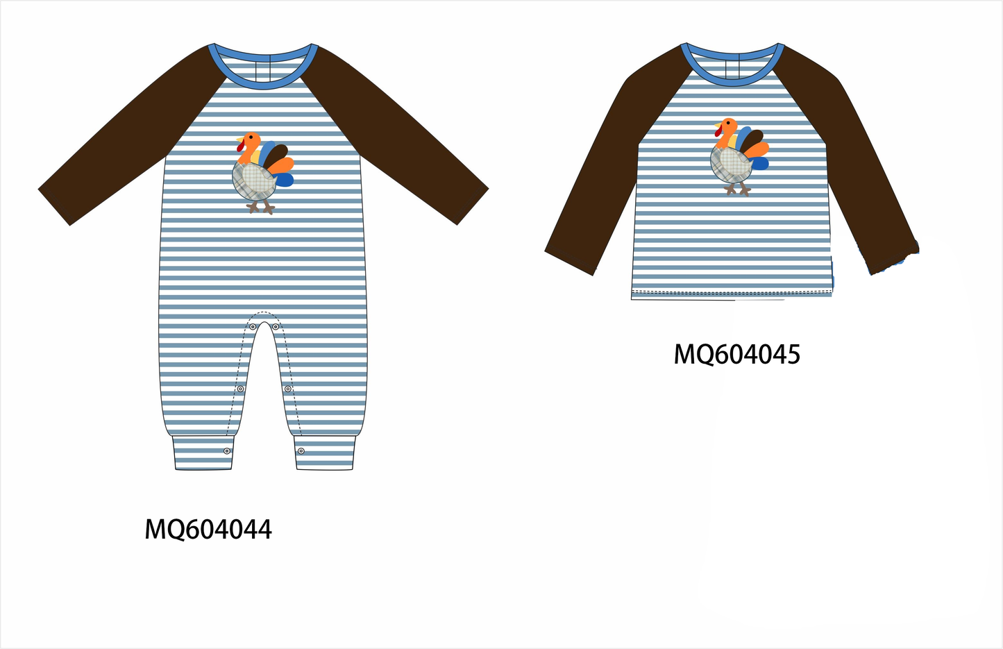 PO87 Thanksgiving turkey applique stripe collection - closing 4/20 - ETA early October