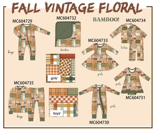 PO88 Vintage fall patchwork bamboo collection - closing 4/27 - eta late September