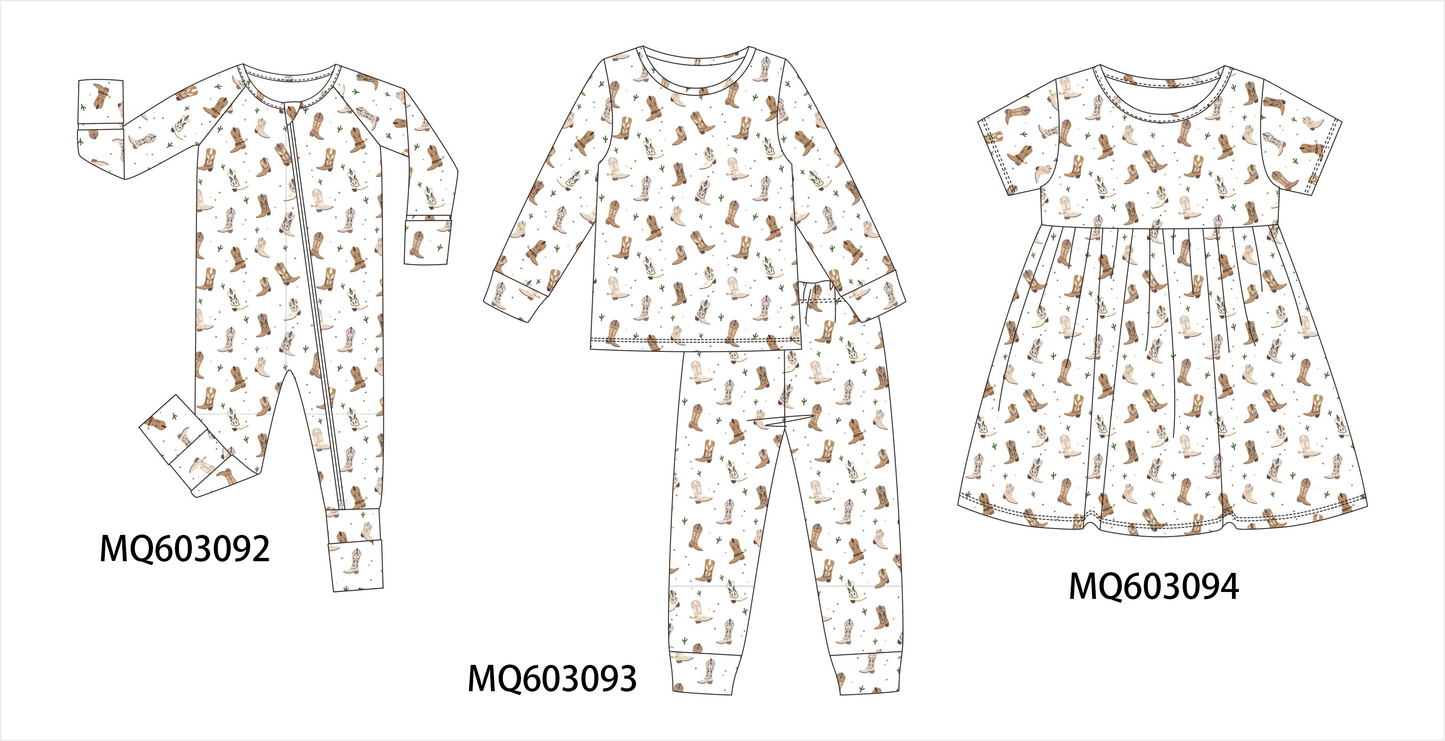 PO84 Western boots print bamboo collection - ETA late august - closing 3/23