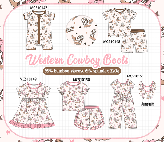PO69 Western cowboy boots print bamboo collection- closing 10/27 - eta early march