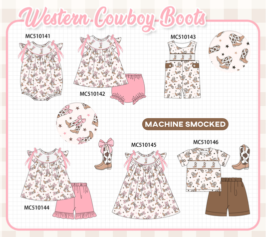 PO69 Western cowboy boots smocked collection 2- closing 10/27 - eta early march