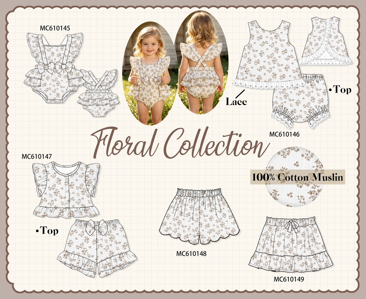 PO108 White floral ruffle bow collection - closing 10/26 - ETA march