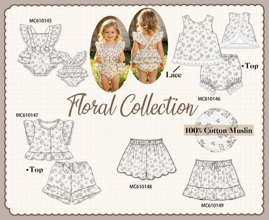 PO108 White floral ruffle bow collection - closing 10/26 - ETA march