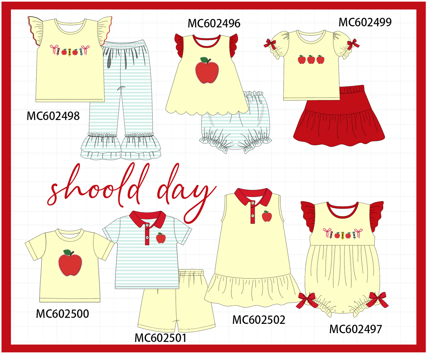 PO82 Yellow apple applique stripe collection - closing 3/2 - ETA July