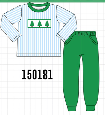 Green Christmas Tree Embroidery Set