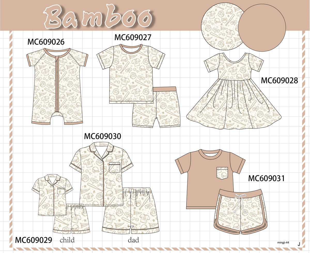 PO104 khaki baseball print bamboo collection - closing 9/14 - ETA February
